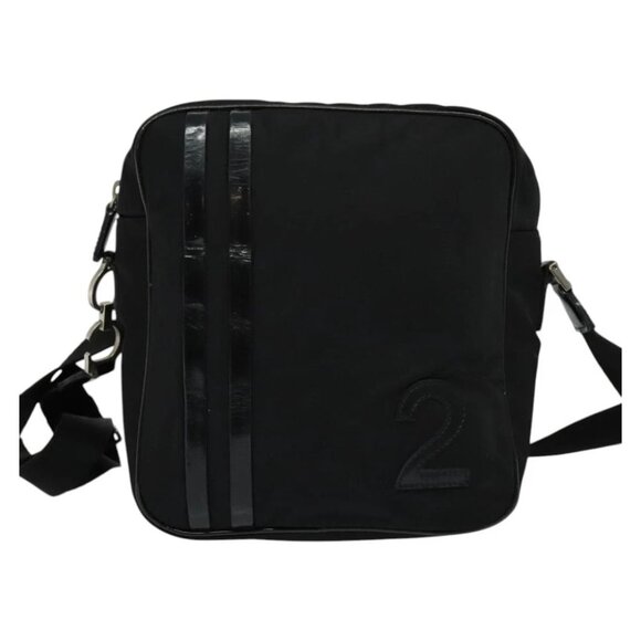 Christian Dior Shoulder Bag Nylon Black Auth bs24209